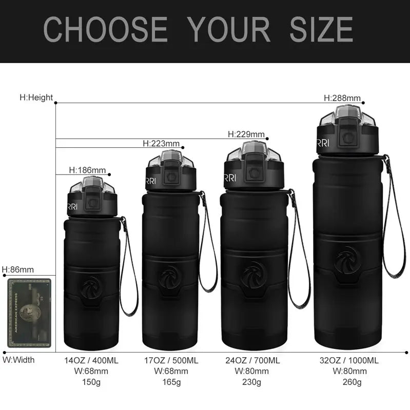 Sports Water Bottles With Time Scale Marker Leakproof Outdoor Shaker Bottle Tritan Plastic Eco-Friendly Drinkware BPA Free