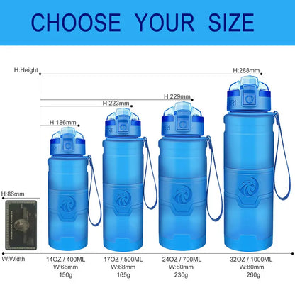 Sports Water Bottles With Time Scale Marker Leakproof Outdoor Shaker Bottle Tritan Plastic Eco-Friendly Drinkware BPA Free