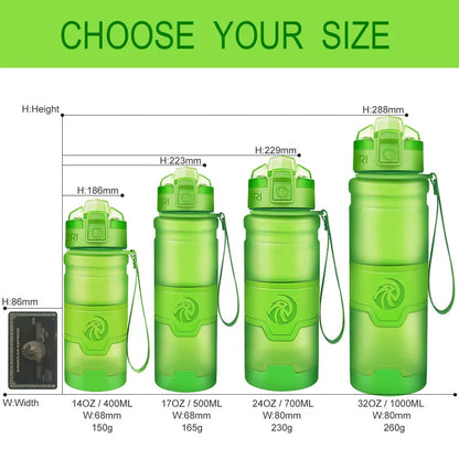 Sports Water Bottles With Time Scale Marker Leakproof Outdoor Shaker Bottle Tritan Plastic Eco-Friendly Drinkware BPA Free