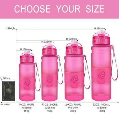 Sports Water Bottles With Time Scale Marker Leakproof Outdoor Shaker Bottle Tritan Plastic Eco-Friendly Drinkware BPA Free