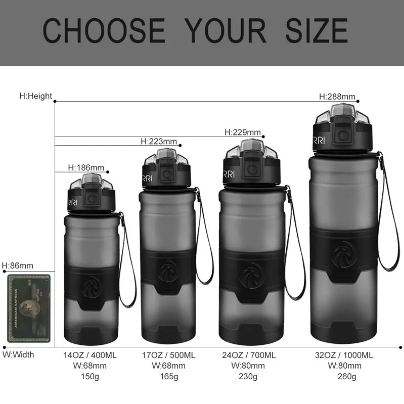 Sports Water Bottles With Time Scale Marker Leakproof Outdoor Shaker Bottle Tritan Plastic Eco-Friendly Drinkware BPA Free