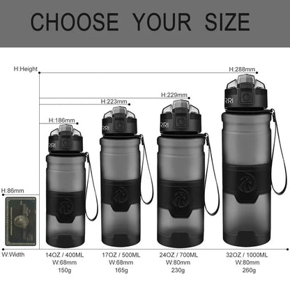 Sports Water Bottles With Time Scale Marker Leakproof Outdoor Shaker Bottle Tritan Plastic Eco-Friendly Drinkware BPA Free