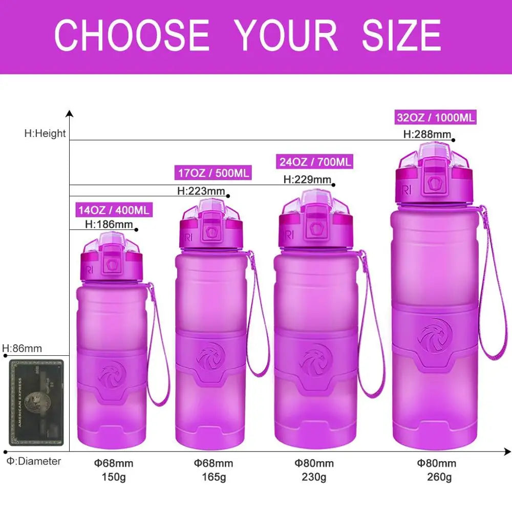 Sports Water Bottles With Time Scale Marker Leakproof Outdoor Shaker Bottle Tritan Plastic Eco-Friendly Drinkware BPA Free