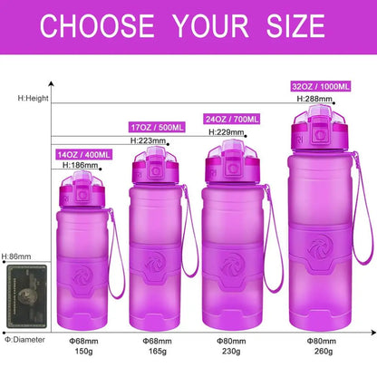 Sports Water Bottles With Time Scale Marker Leakproof Outdoor Shaker Bottle Tritan Plastic Eco-Friendly Drinkware BPA Free