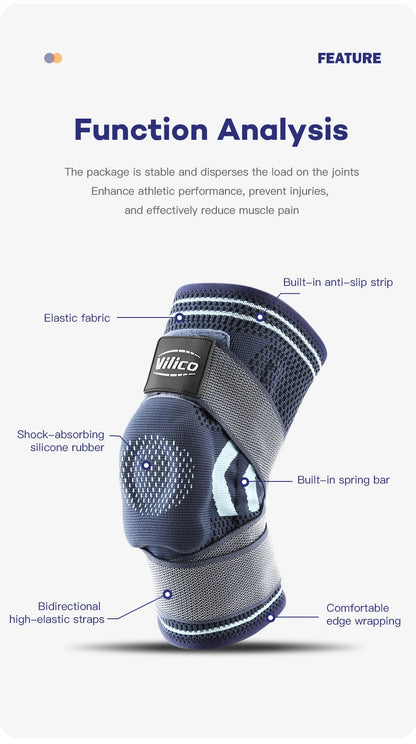 “Flexoora Men’s Knee Support Pads – Gym Fitness Body Silicone Spring for Basketball & Volleyball”