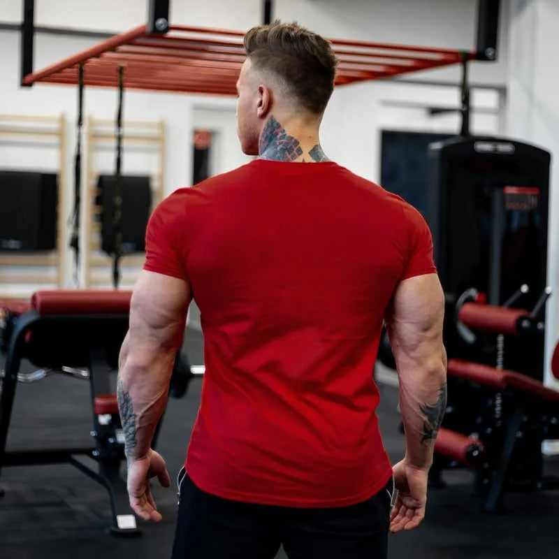 “Flexoora Men’s Cotton Print Short‑Sleeve Gym Tee – Casual & Training”