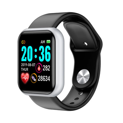 Smart Watch 1.44-inch Y68 Sport Wristband Running Fitness Monitor Track Heart Rate Message Remind Men Smartwatch Woman Clock