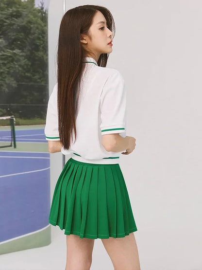 “Flexoora Women’s Quick‑Dry Polo & Pleated Skort Tennis Set”