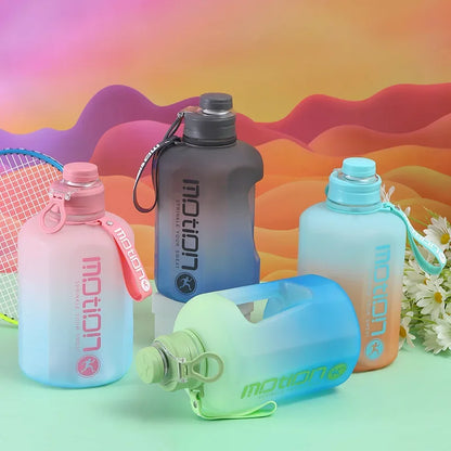 2 Liter Sports Water Bottle With Straw Large Capacity Fitness With Scale Gradient Kettle Outdoor Plastic Portable Water Bottle