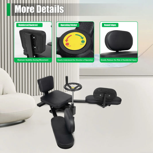 “Flexoora 180° Leg Stretcher Machine – Gym Fitness Body Heavy‑Duty Split Trainer w/ Backrest & Silent Rollers”