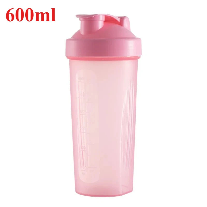 Sports Shaker Protein Bottle with steel Ball Powder Shake Cup Water Bottle Plastic Mixing Cup Body Building Exercise Bottle