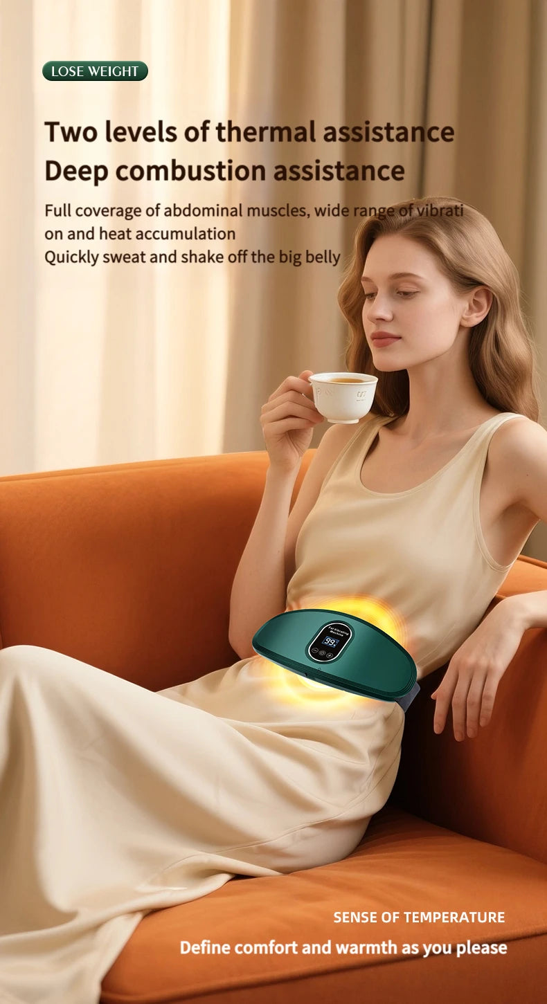 “Flexoora Hot Compress & Fat‑Burn Massage Belt – Gym Fitness Body USB Slimming Vibra Band”