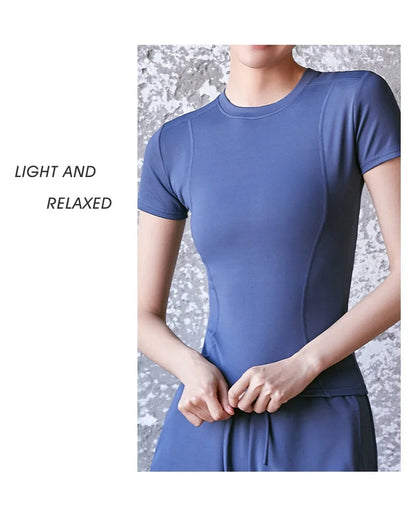 “Flexoora Women’s Quick‑Dry Slim Training Tee – Running & Gym”