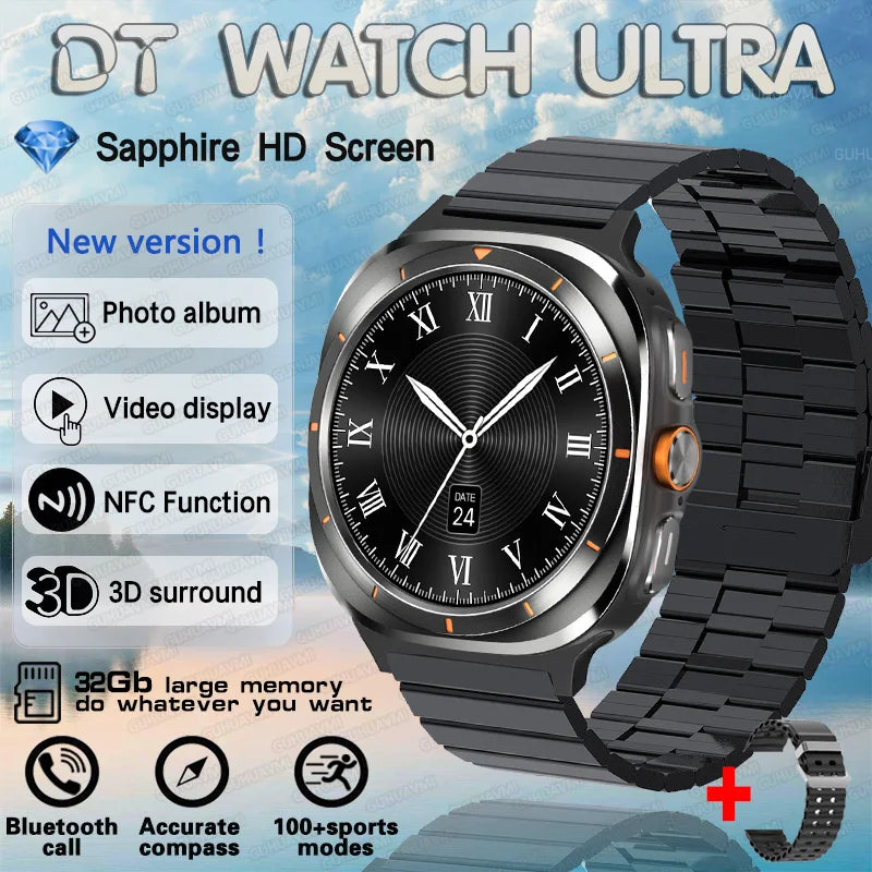 2025 New Watch 7 Ultra Smart Watch Men 32GB Memory Video GPS NFC 47mm AMOLED Fitness Waterproof Sport Tracker Health Smartwatch