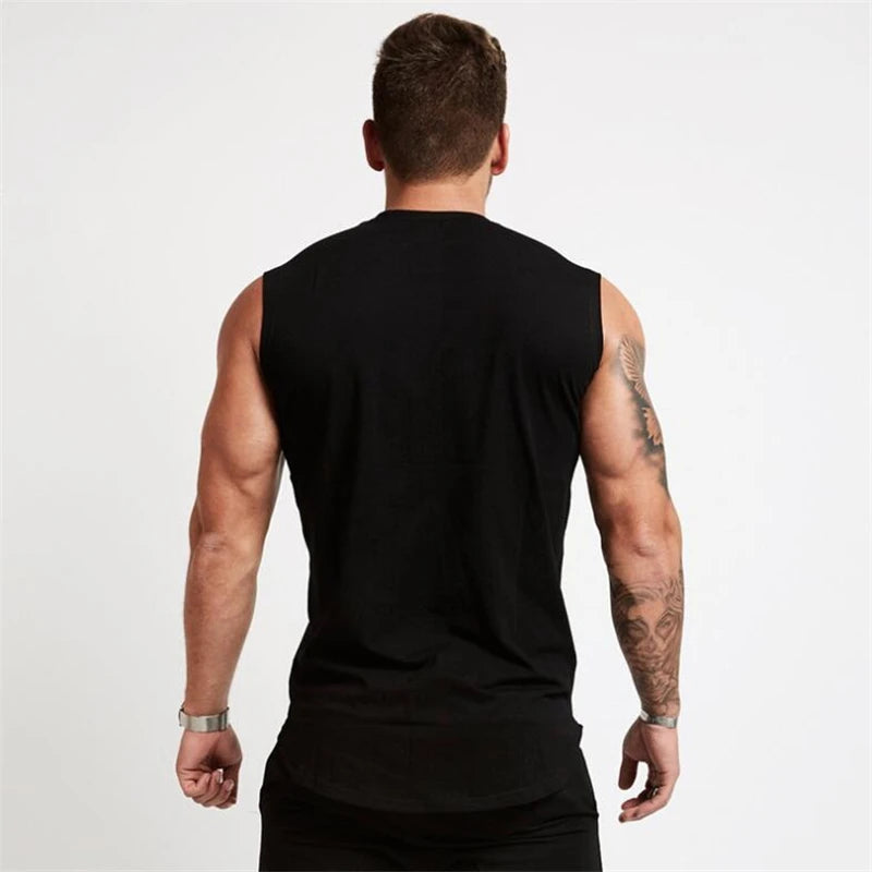 “Flexoora Men’s Breathable Cotton Muscle Tank – Gym & Workout”