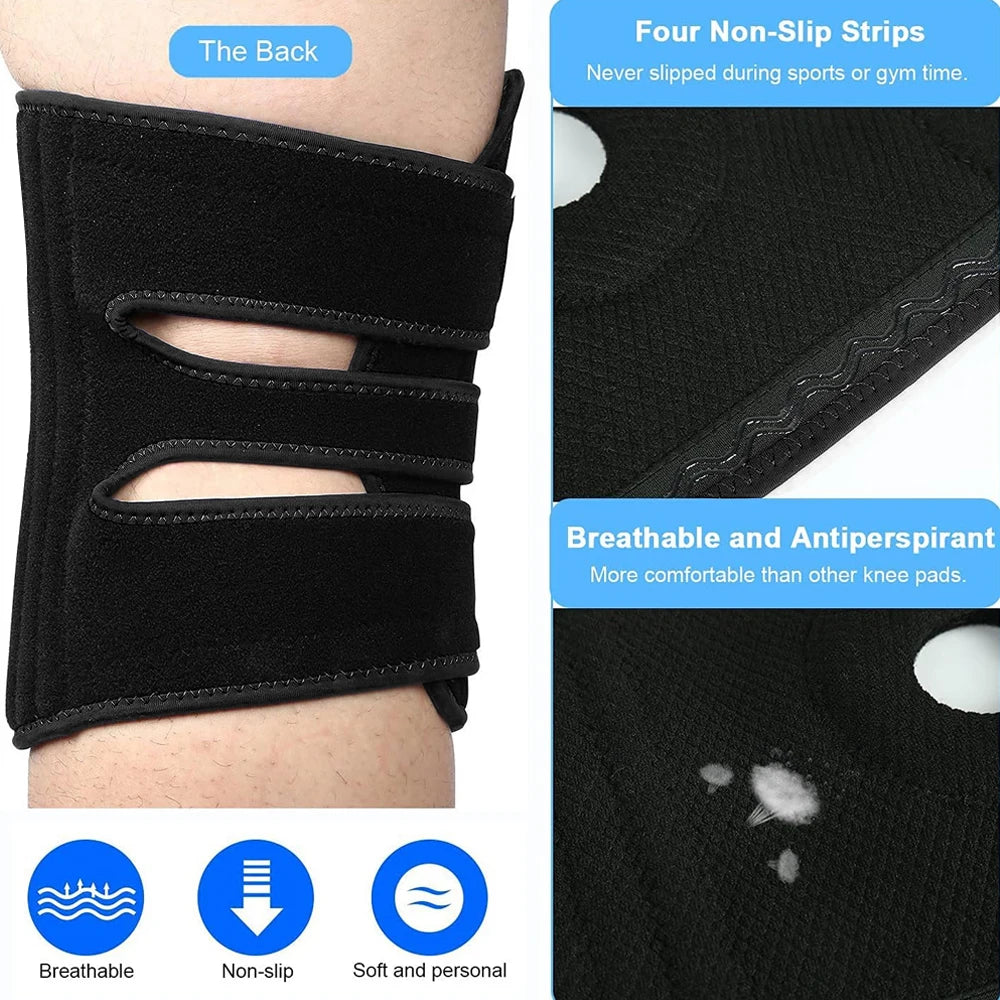 “Flexoora Plus‑Size Adjustable Knee Brace – Gym Fitness Body Patella Compression & Side Stabilizers”