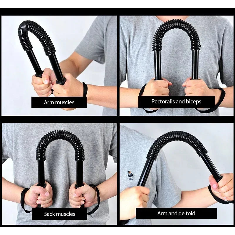 “Flexoora Spring‑Loaded Arm Strength Bar – Gym Fitness Body Adjustable 20‑60kg Upper‑Limb Trainer”