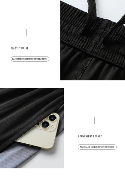 “Flexoora Men’s Ice-Silk Quick-Dry Gym Set – T-Shirt & Shorts for Running & Training”