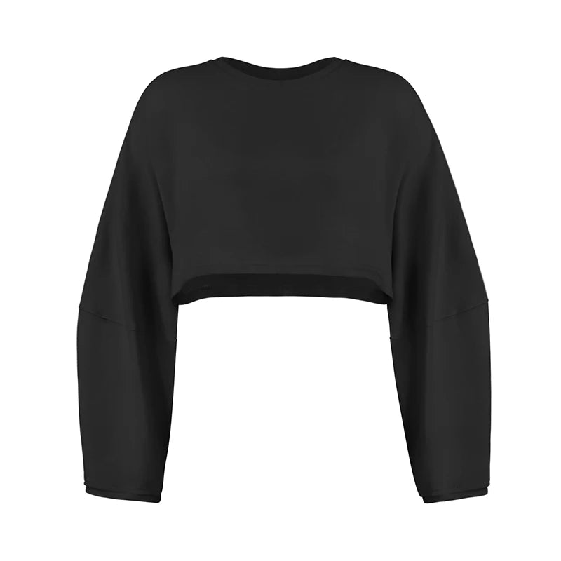 “Flexoora Women’s Loose Long‑Sleeve Crop Training Tee”