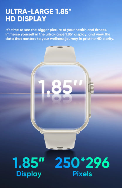 2025 New Fashion Sports Smart Watch Men Women 1.85-Inch HD AMOLED Full Touch Screen IP68 Waterproof Bluetooth Call SmartWatches