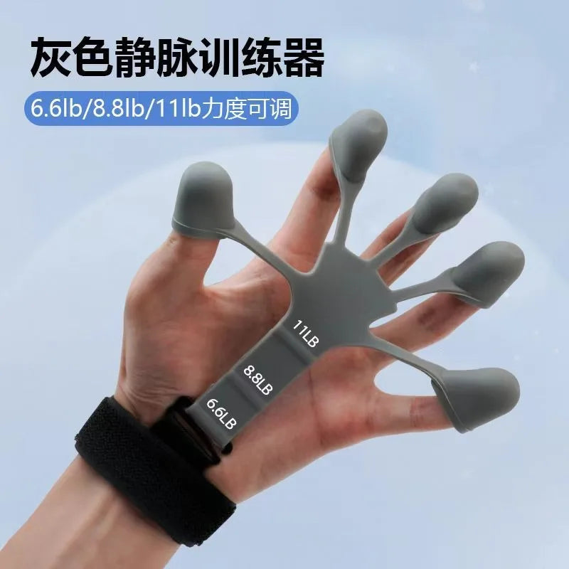 “Flexoora 5‑Finger Hand Trainer – Gym Fitness Body Silicone Wrist Puller & Finger Strengthener”