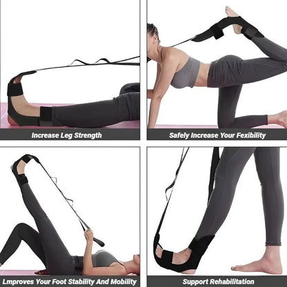 “Flexoora Flexibility Strap & Leg Stretcher – Gym Fitness Body Yoga & Rehab Band”