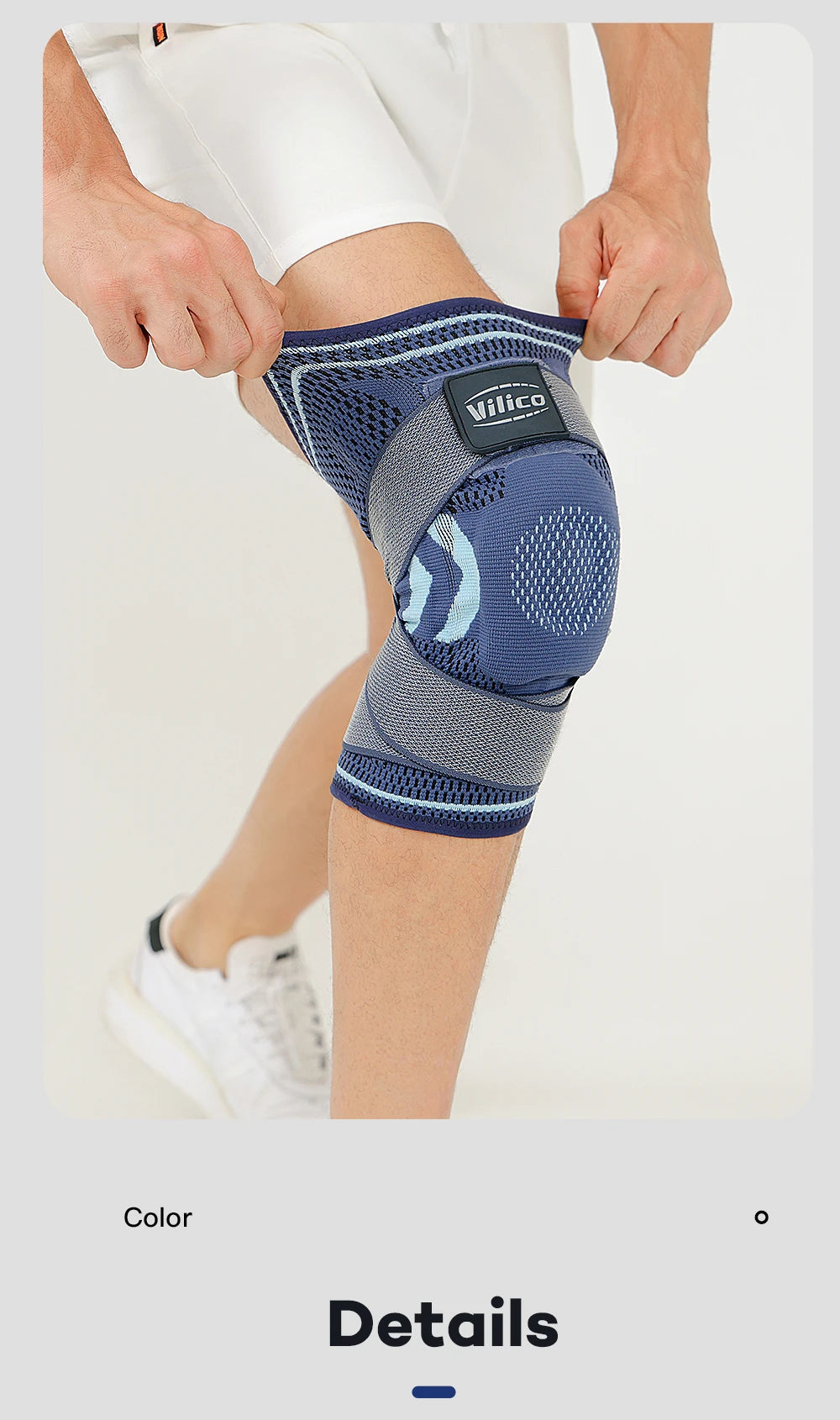 “Flexoora Men’s Knee Support Pads – Gym Fitness Body Silicone Spring for Basketball & Volleyball”