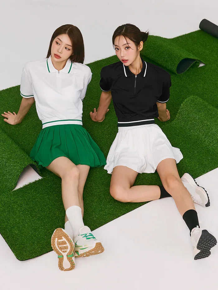 “Flexoora Women’s Quick‑Dry Polo & Pleated Skort Tennis Set”