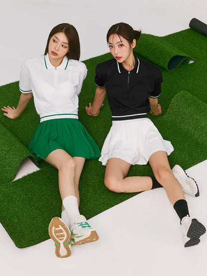 “Flexoora Women’s Quick‑Dry Polo & Pleated Skort Tennis Set”