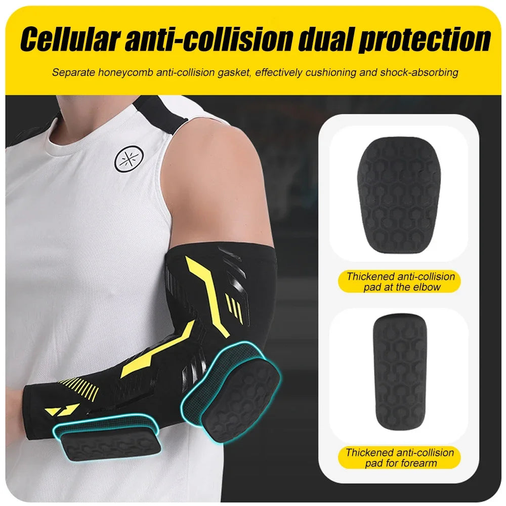 “Flexoora Padded Arm Sleeve – Gym Fitness Body Protective Compression for Basketball, Football & Volleyball”