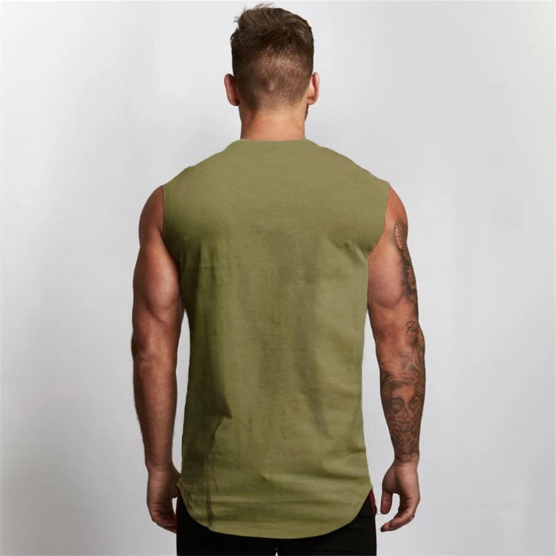 “Flexoora Men’s Breathable Cotton Muscle Tank – Gym & Workout”