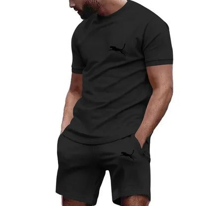 “Flexoora Men’s Mesh Running Set – Breathable T‑Shirt & Shorts”