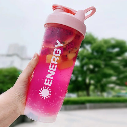 Summer Large-capacity Shaker Cup Outdoor Fitness Milkshake Cup Student Sports Portable Stirring Ball Shock-resistant with Scale