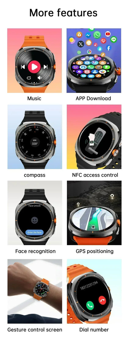U8 Ultra Smartwatch 5G/4G Android 2025 New Global Call Amoled Screen Rotation Camera GPS WIFI Full Network