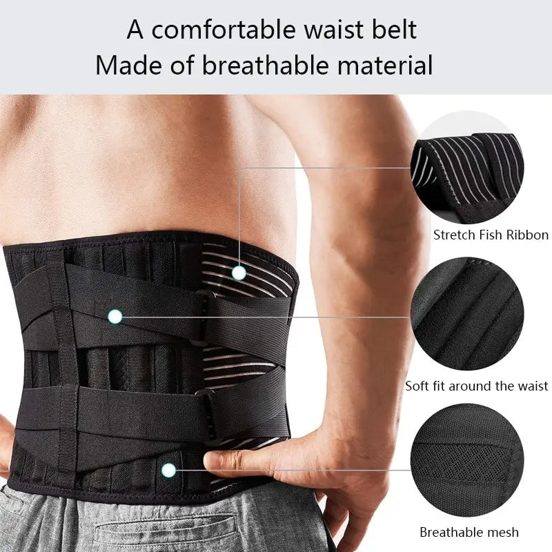 “Flexoora Lumbar Support Back Brace – Gym Fitness Body Breathable Decompression Belt for Sciatica & Scoliosis”