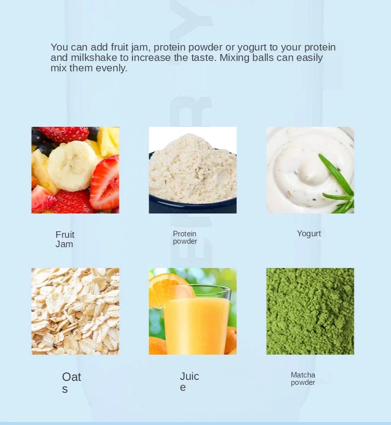 500/700ml Portable Shaker Bottle with Stirring Ball Is Perfect for Protein Shakes and Pre-workout Water Bottles without BPA