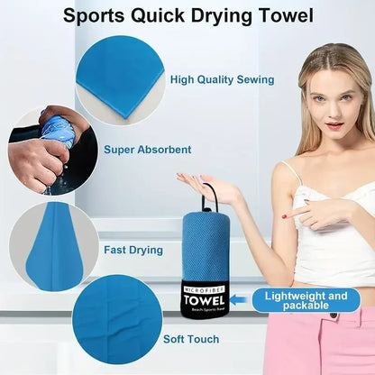 Compact Pocket-Sized Microfiber Towel – Super Absorbent & Fast-Drying for Gym, Yoga, Travel