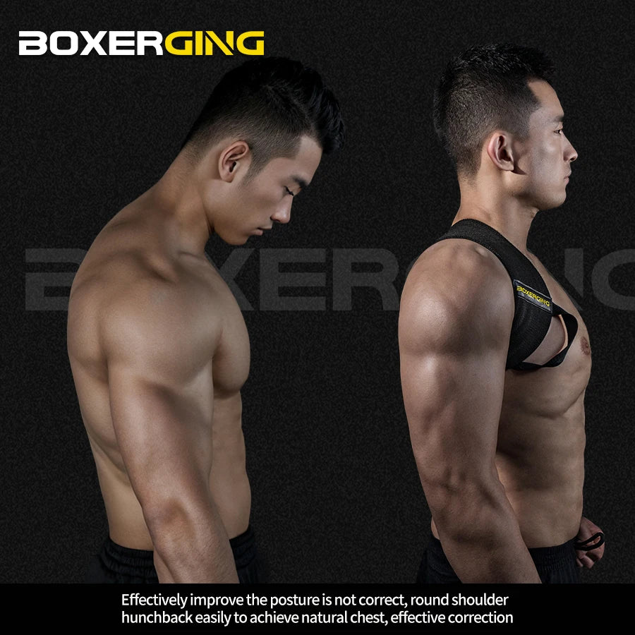 “Flexoora Adjustable Posture Corrector Belt – Gym Fitness Body Back & Shoulder Support”