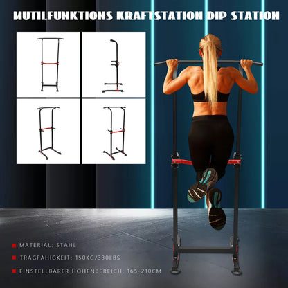 “Flexoora Power Tower Dip Station – Gym Fitness Body Multi‑Function Pull‑Up & Push‑Up Bar”