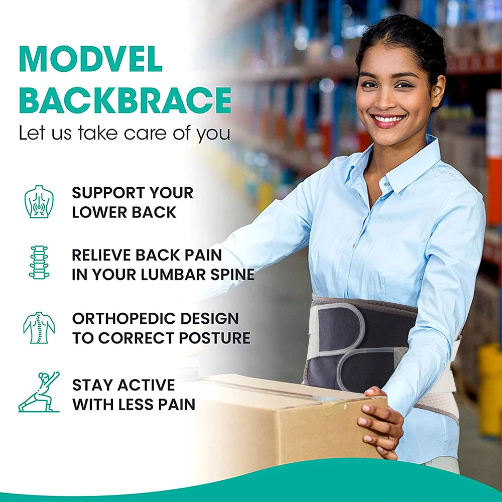 “Flexoora Lumbar Support Back Brace – Gym Fitness Body Adjustable Belt with Bionic Support Plate for Lower Back & Sciatica”