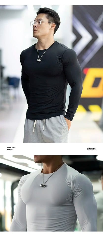 “Flexoora Men’s Quick‑Dry Tight Fit Long‑Sleeve Training Top – All‑Season”