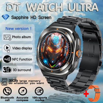 2025 New Watch 7 Ultra Smart Watch Men 32GB Memory Video GPS NFC 47mm AMOLED Fitness Waterproof Sport Tracker Health Smartwatch