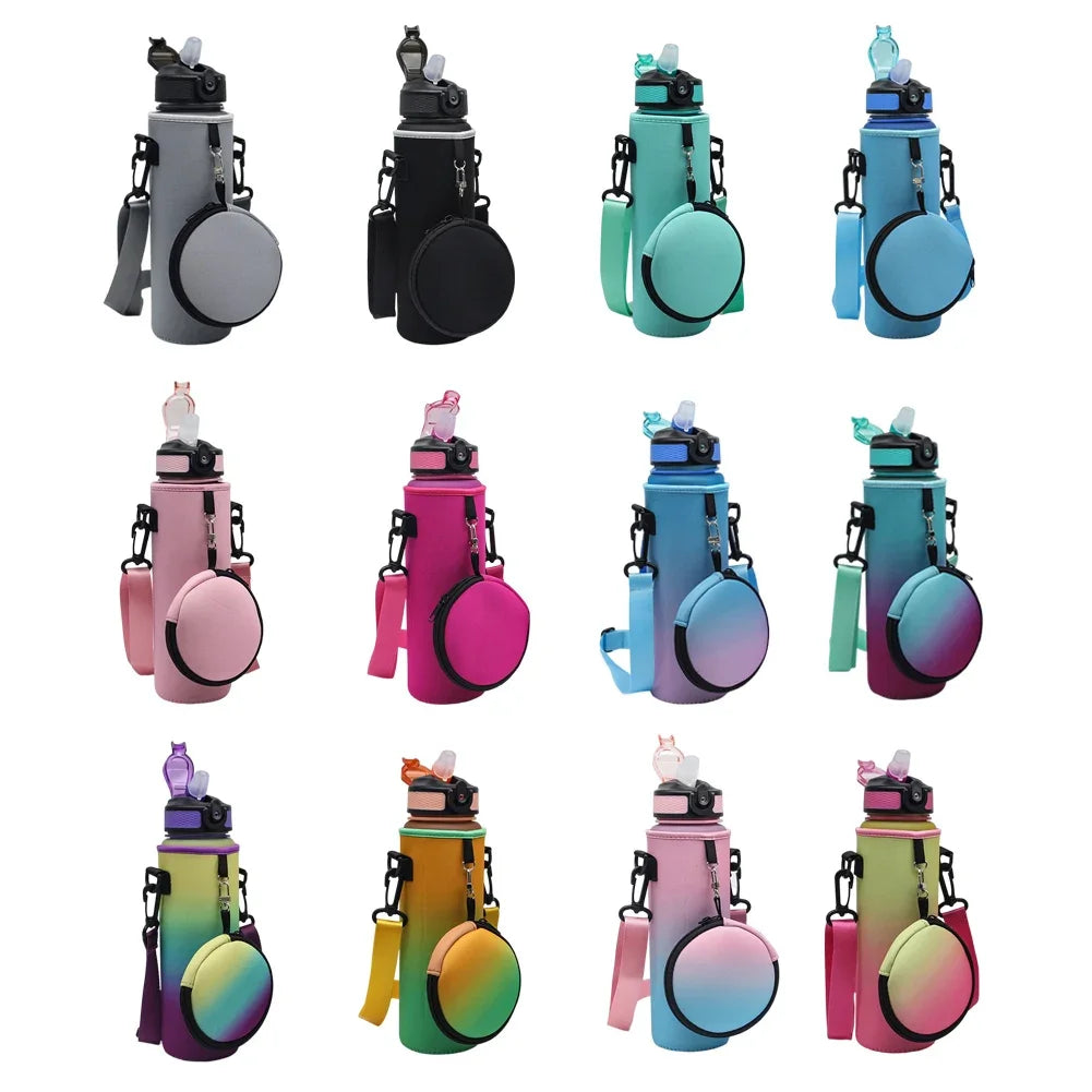 1000ML Sports Bottle Case with Adjustable Shoulder Strap Water Bottle Holder Neoprene Carrier Insulated Water Jug Carrier Pouch