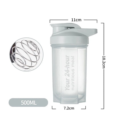 Sport Shaker Bottle 500ML Whey Protein Powder Mixing Bottle Sport Fitness Gym Shaker Outdoor Portable Plastic Drink Bottle