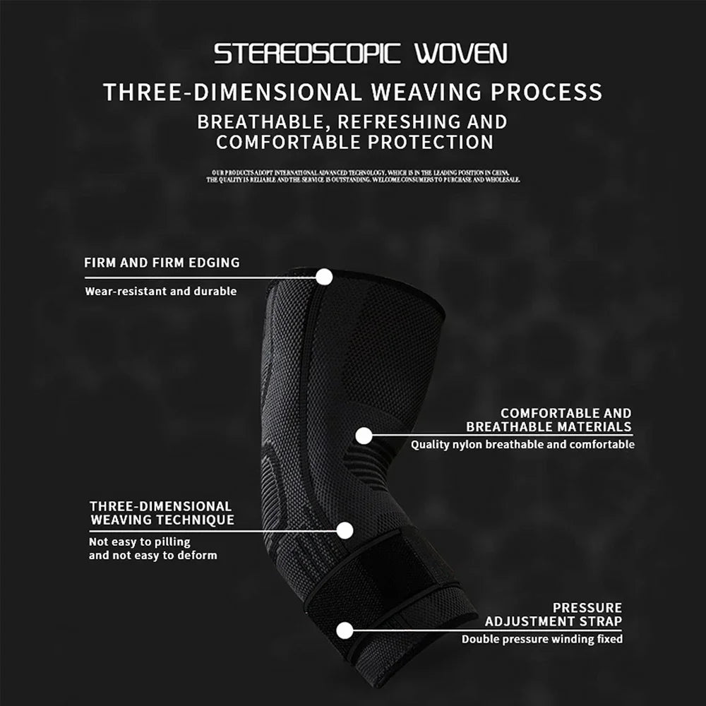 “Flexoora Adjustable Elbow Brace – Gym Fitness Body Compression Sleeve & Strap”