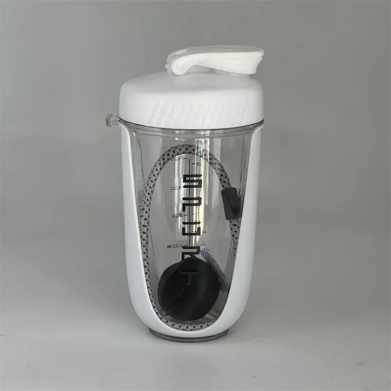 600ML Sports Shake Cup Blender Bottle with Plastic Mixing Ball, Leak Proof, Suitable for Gym Exercise