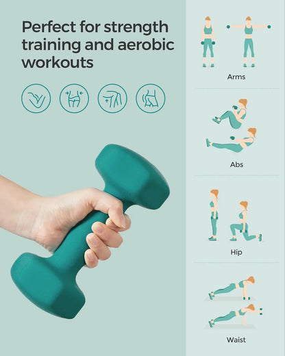 “Flexoora Hex‑Neoprene Dumbbells Set (2pcs) – Gym Fitness Body Strength Training”