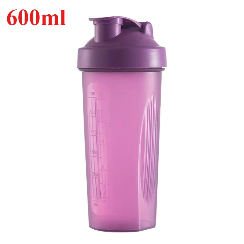 Sports Shaker Protein Bottle with steel Ball Powder Shake Cup Water Bottle Plastic Mixing Cup Body Building Exercise Bottle