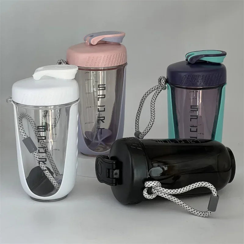 600ML Sports Shake Cup Blender Bottle with Plastic Mixing Ball, Leak Proof, Suitable for Gym Exercise