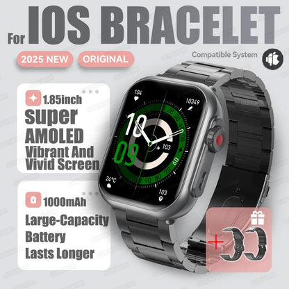 2025 New Fashion Sports Smart Watch Men Women 1.85-Inch HD AMOLED Full Touch Screen IP68 Waterproof Bluetooth Call SmartWatches